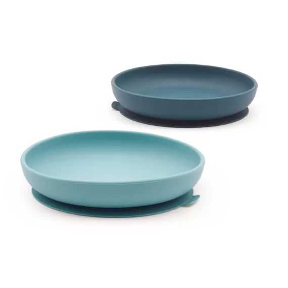 Assiette ventouse en silicone pour enfants – 2 pièces