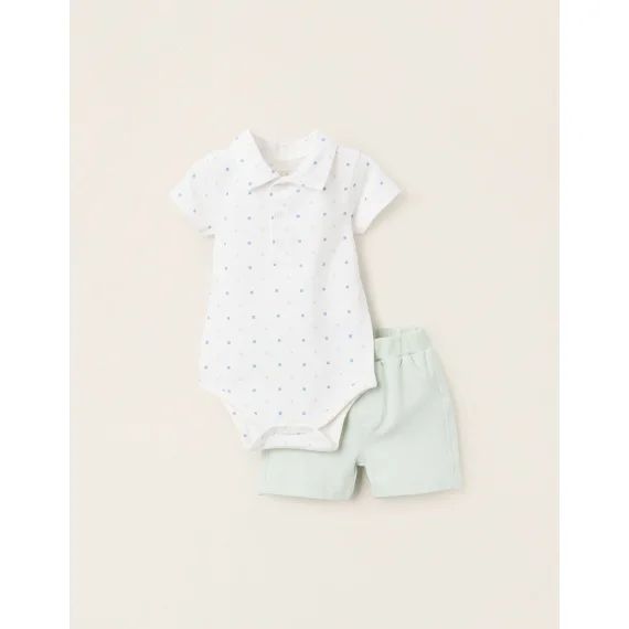 Body Avec Motif + Jupe-culotte En Piqué Blanc