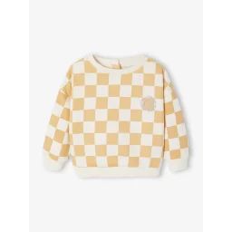 Sweat-shirt bébé imprimé damier ocre