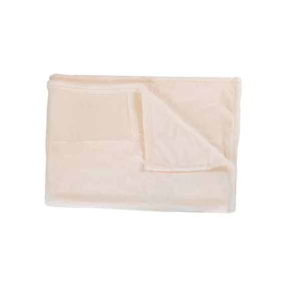 Couverture microfibre Microdoux blanc écru (75 x 100 cm)