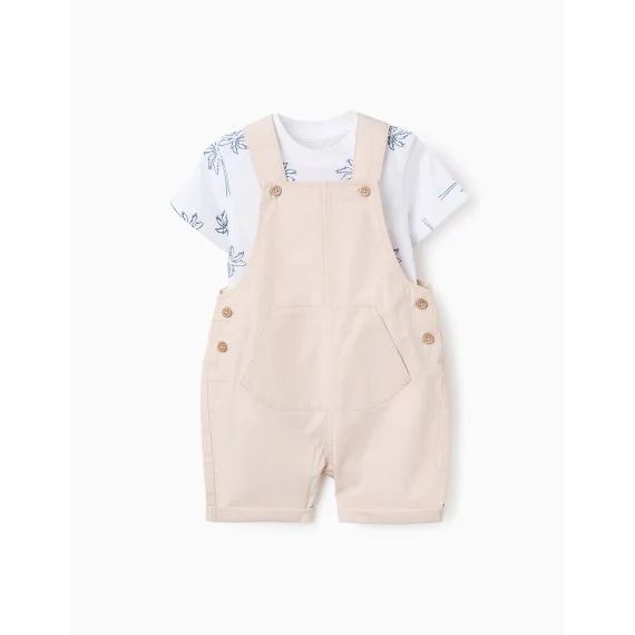 T-shirt + Salopette Beige Clair
