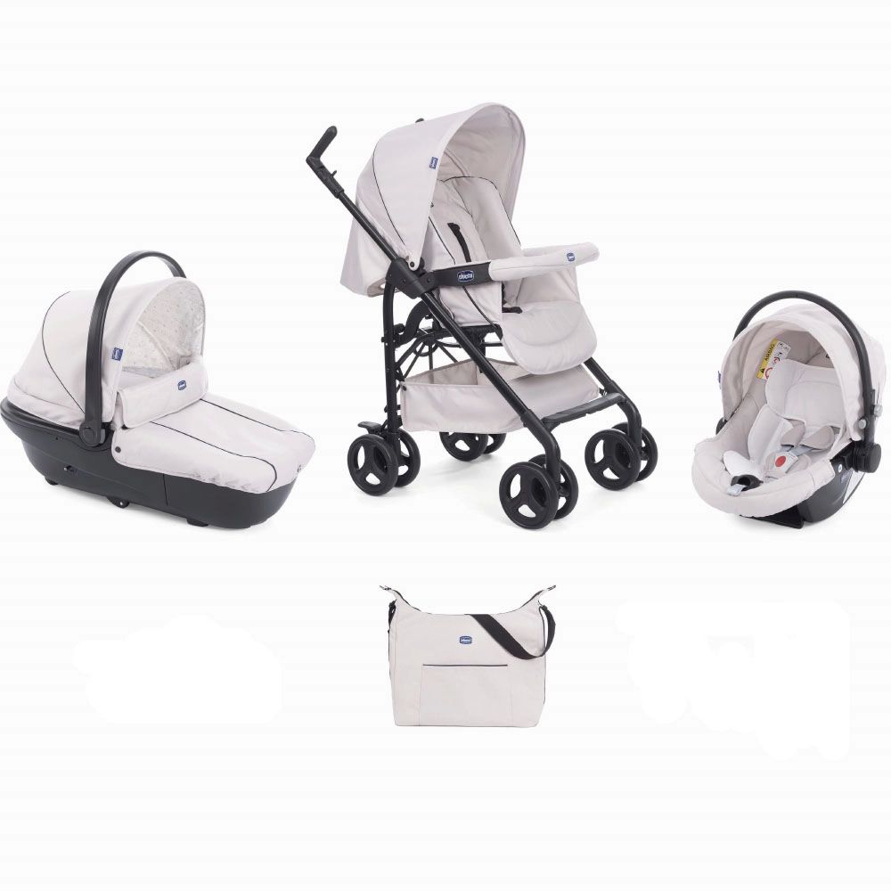 Poussette Chicco Sprint + Nacelle + Coque Auto Synthesis – Sandshell
