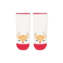 Chaussettes En Lurex À Imprimé Noël – Ecru