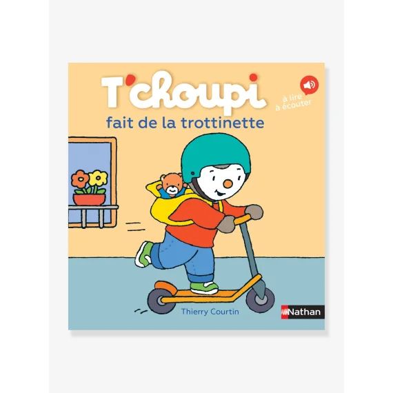 Livre T&rsquo;choupi fait de la trottinette –  NATHAN orange