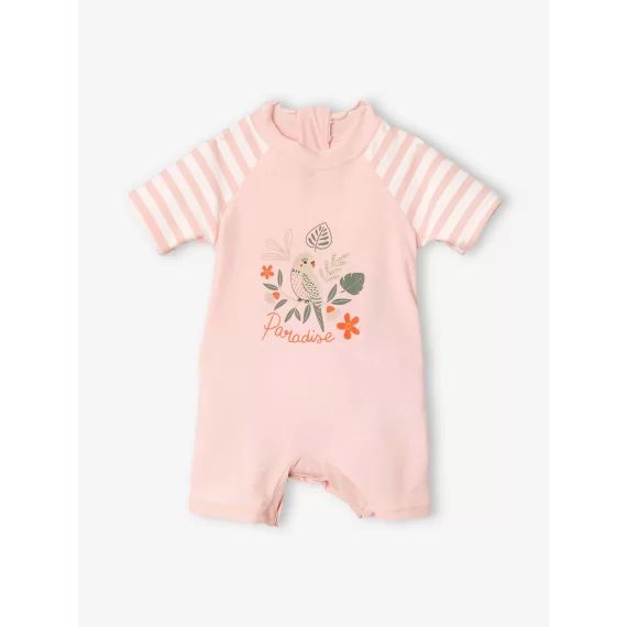 Combinaison anti-UV bébé fille rose