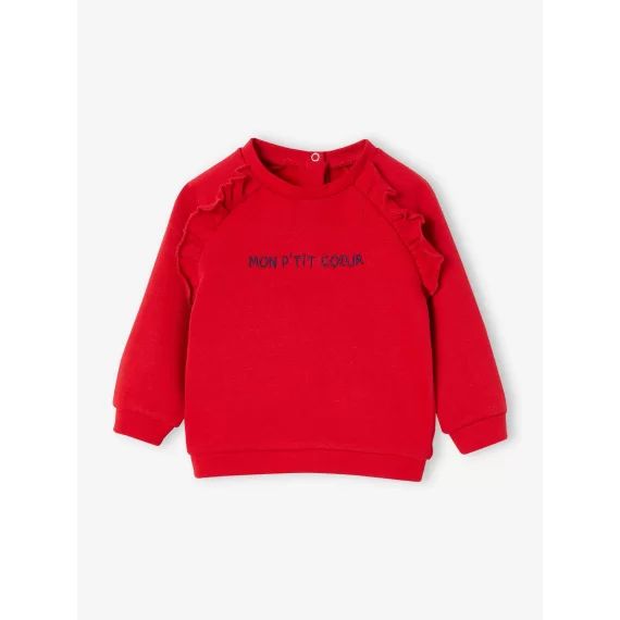 Sweat bébé en molleton personnalisable rouge