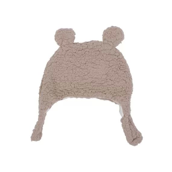 Bonnet chapka ours en sherpa beige (0-6 mois)