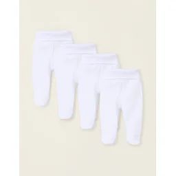 Pack 4 Pantalons À Pieds En Coton Blanc