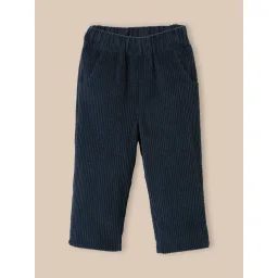 Pantalon Velours En Grosses Côtes Bleu Ombre