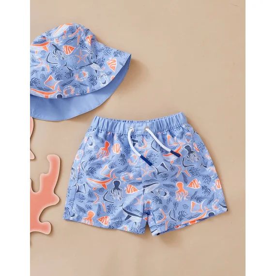 Boxer De Bain Double Protection Bleu
