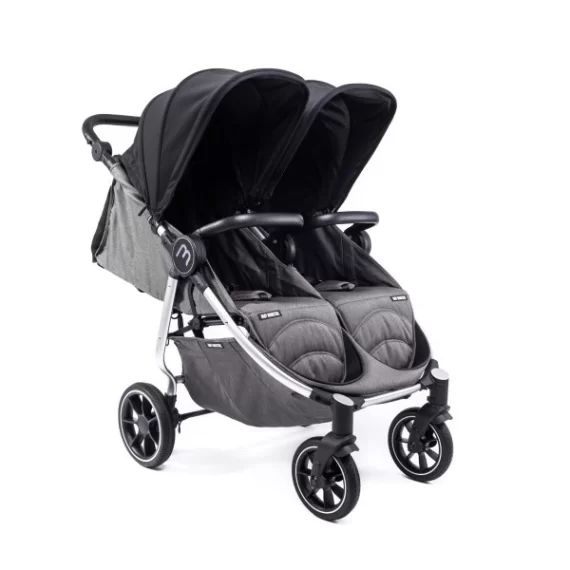 Poussette Double Baby Monsters Easy Twin 4 – Châssis Silver / Canopys Noir