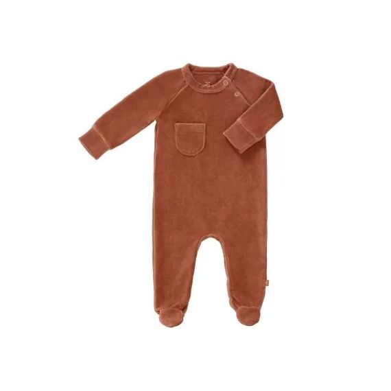 Pyjama en velours bio Copper (naissance : 50 cm)