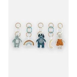 Jouets Pour Arche D&rsquo;éveil – Noukie&rsquo;s – Tiga & Stegi – Multicolore – Papier Froissé, Pouêt Et Hochet Bleu