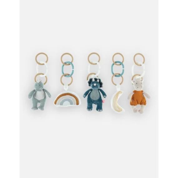 Jouets Pour Arche D&rsquo;éveil – Noukie&rsquo;s – Tiga & Stegi – Multicolore – Papier Froissé, Pouêt Et Hochet Bleu