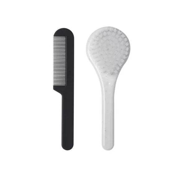 Set de coiffure brosse et peigne Speckles Blanc