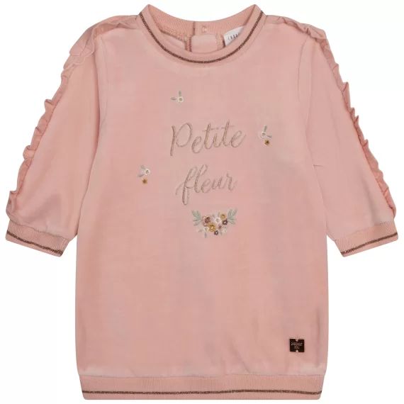 Robe en velours Fille Rose