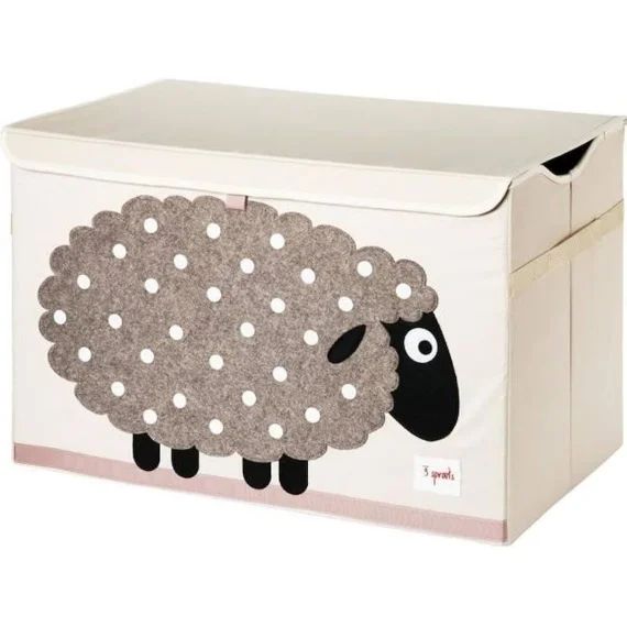 Coffre À Jouets Mouton – 3 Sprouts – Elements For Kids – Mixte – Enfant – Beige Et Gris – 3 Ans – Tissu Gris