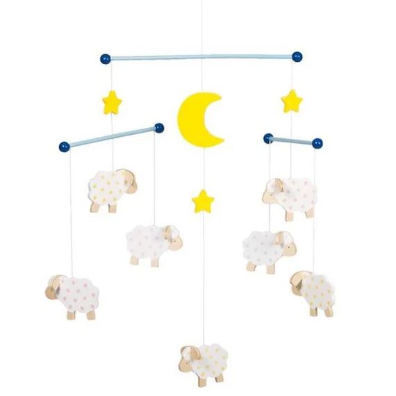 Mobile En Bois – Goki – Petits Moutons – Mixte – Bébé – Jaune Jaune