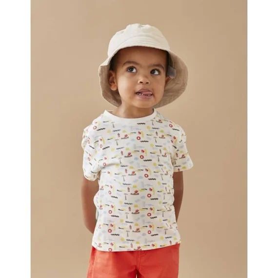 T-shirt en jersey imprimé all over bleu