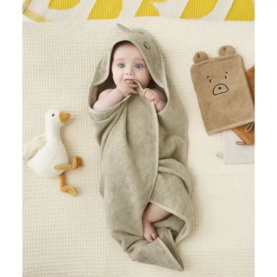 Cape de bain bébé dino en coton biologique –  – Soldes
