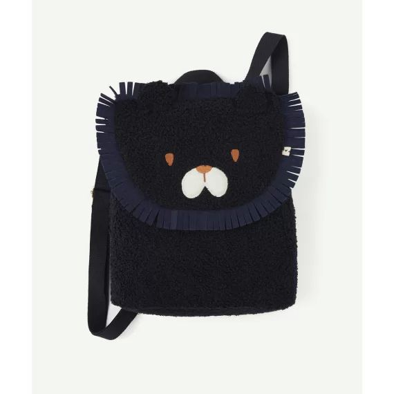 Sac à dos bébé garçon lion en bouclettes bleu marine –  – Soldes