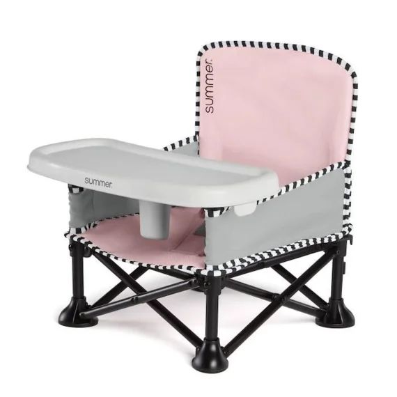 SUMMER INFANT Chaise d&rsquo;appoint réhausseur Pop &lsquo;n Sit, intérieur, extérieur, pratique et compacte, pliage rapide, rose rose