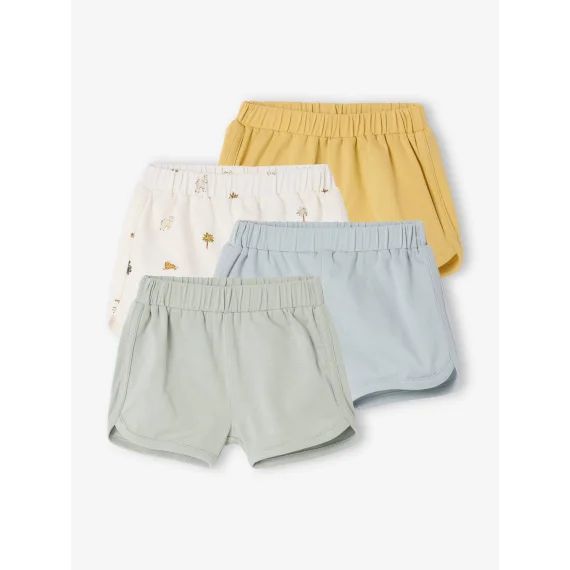 Lot de 4 shortys naissance garçon bleu