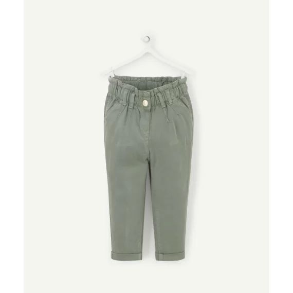 Pantalon bébé fille en denim kaki et viscose responsable –  – Soldes