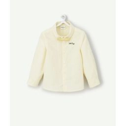 Chemise bébé garçon en coton et rayée jaune et blanc –  – Soldes