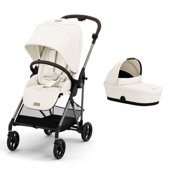 Poussette Cybex Melio 3 Châssis Bronze + Nacelle – Cotton White (2023)