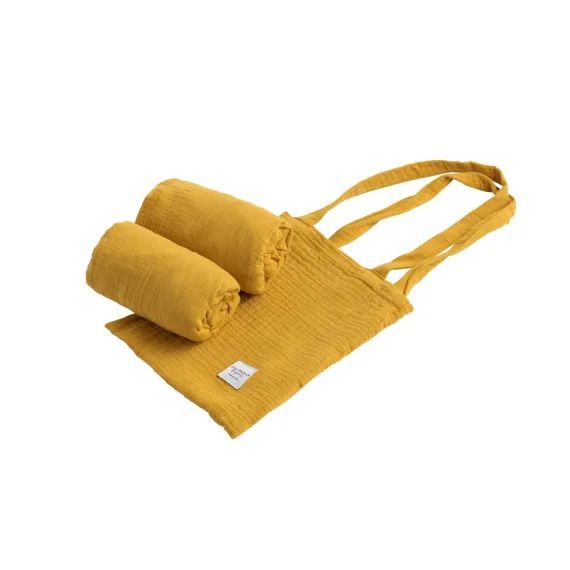 Lot De 2 Draps Housse Ovales En Coton Jaune