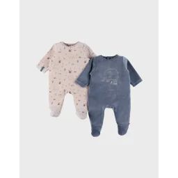 Lot De 2 Pyjamas Bébé En Velours Doux Beige
