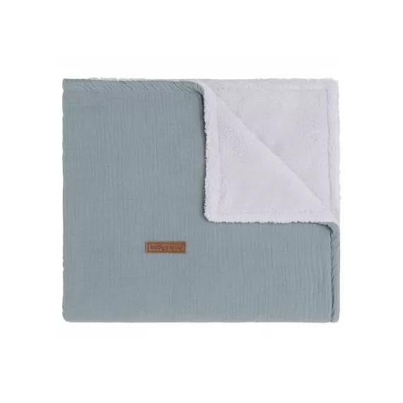 Couverture bébé doublée teddy stonegreen (70 x 95 cm)