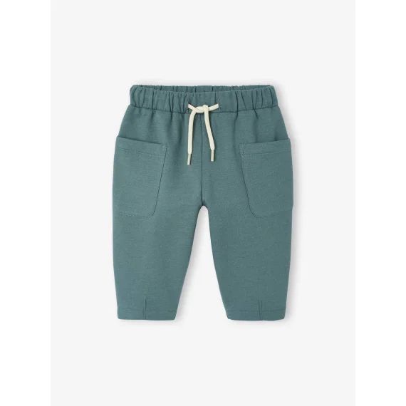 Pantalon large bébé en molleton vert