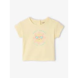 T-Shirt bébé à motif en coton bio jaune pastel