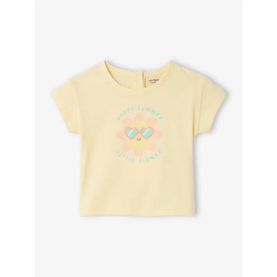 T-Shirt bébé à motif en coton bio jaune pastel