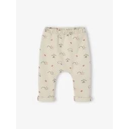 Pantalon naissance en molleton argile
