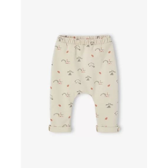 Pantalon naissance en molleton argile