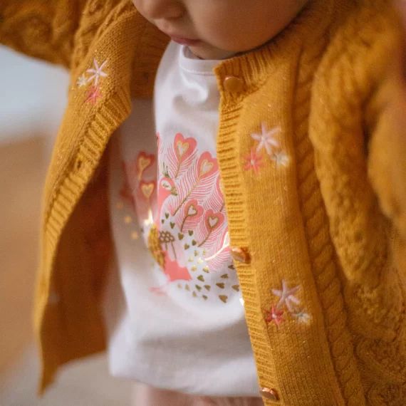 Cardigan en tricot Fille Jaune