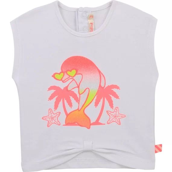 T-shirt coton base fantaisie Fille Blanc