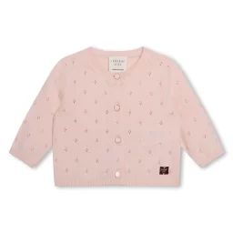 Cardigan boutonné en tricot Fille Rose