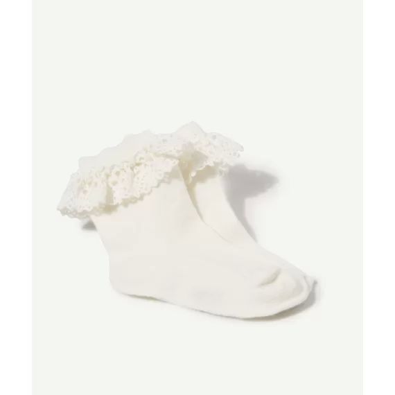 Les chaussettes unies avec détails en broderie –  – Soldes