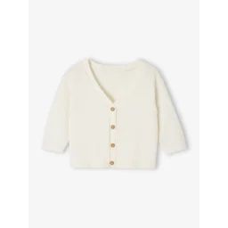 Cardigan garçon en maille fine blanc