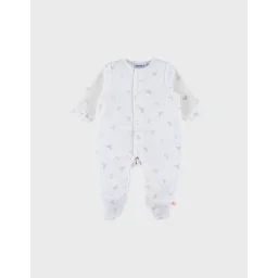 Pyjama Bébé En Velours Imprimé Phoque Ecru