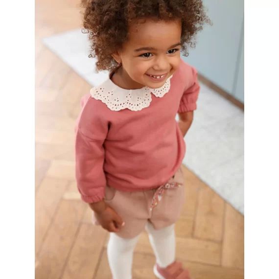 Short bébé taille élastiquée avec ceinture en tissu beige
