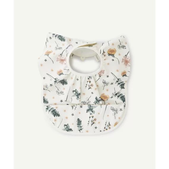 Bavoir écru volanté imprimé floral –  – Soldes