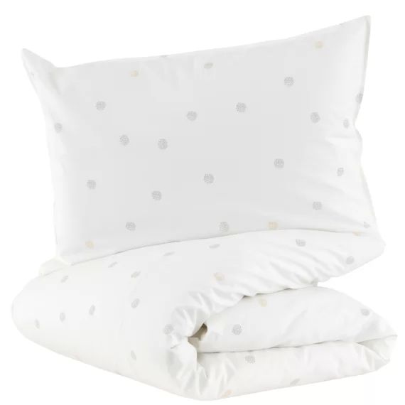 Parure de lit pois Pompom 100×140 cm