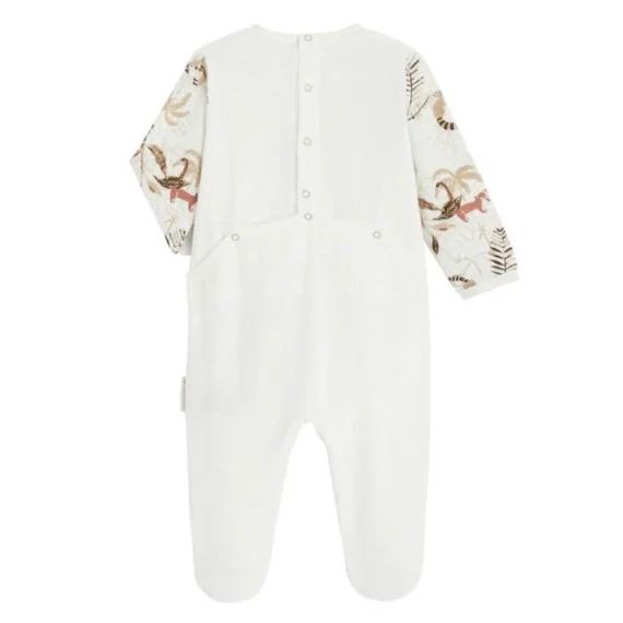 Pyjama bébé en velours contenant du coton bio Acapulco beige
