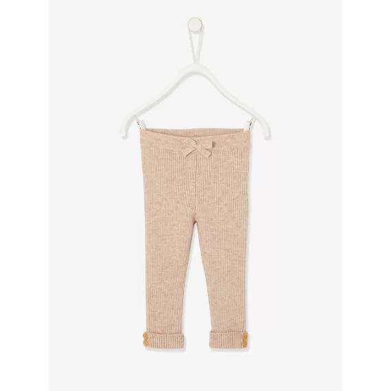 Legging en tricot bébé beige