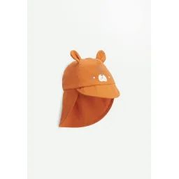 Casquette Cache-cou Bébé En Gaze De Coton Tango Marron